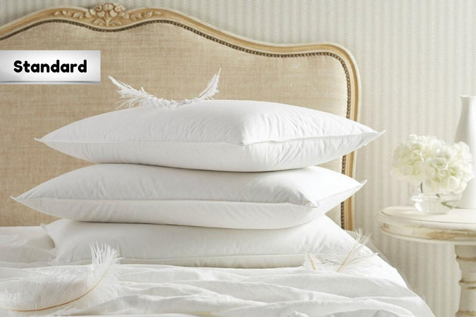 Premium Collection Down and Feather Pillow w/ 100% Dual-Layered Cotton | For Best Head/Neck Support & Comfort | Standard